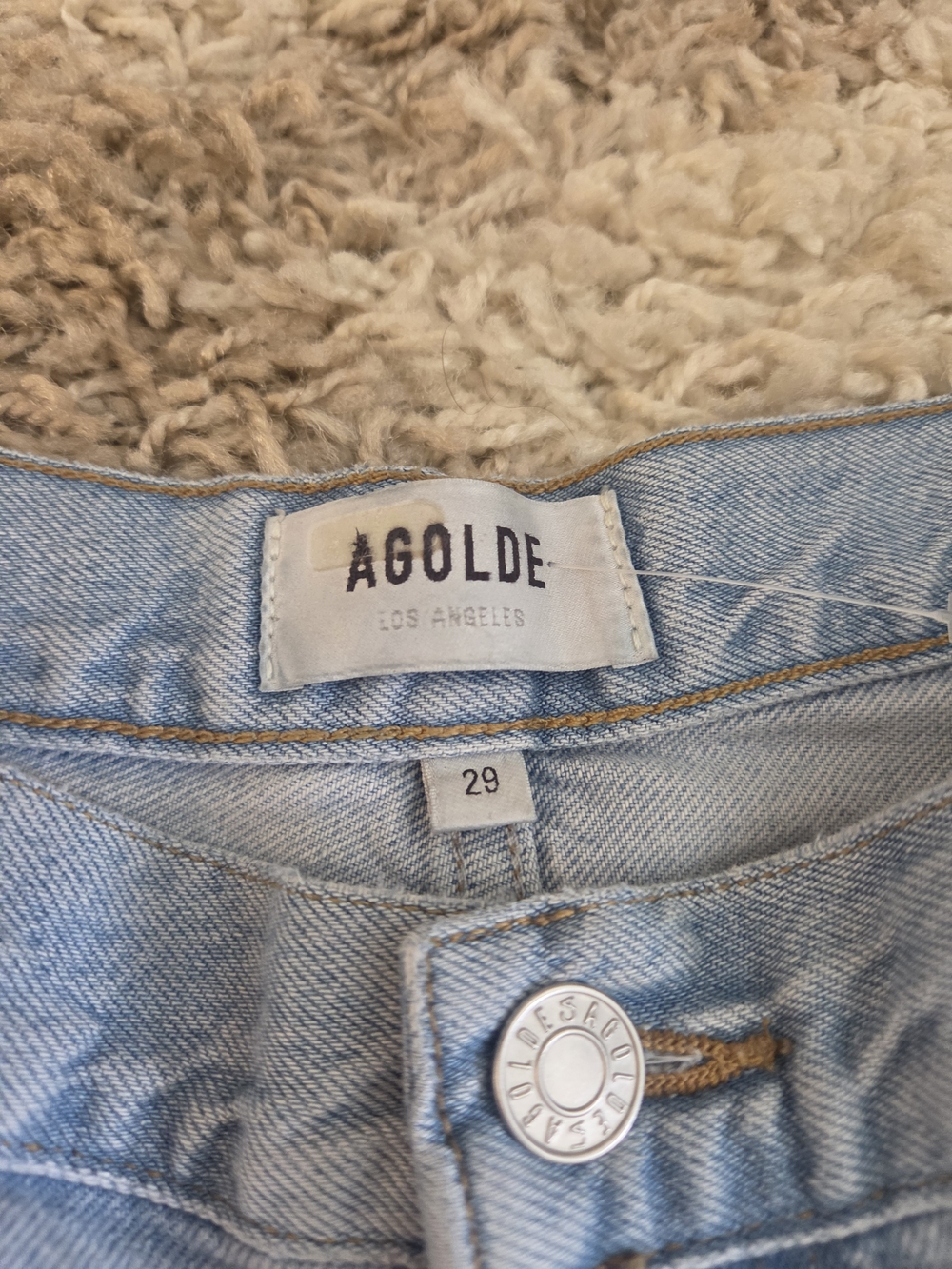 Agolde Light Blue Wide-Leg Cargo Jeans - Picture 4 of 5